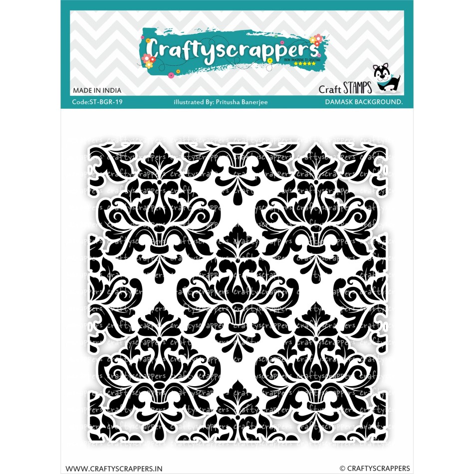 Craftyscrappers Stamps- DAMASK BACKGROUND